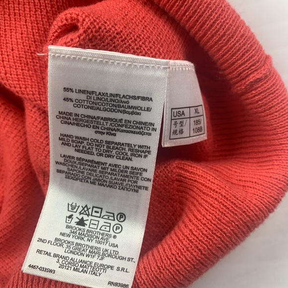 BROOKS BROTHERS 346 Mens V Neck Cotton Linen Vest Size XL - Picture 6 of 8